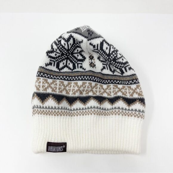 Muk Luks Classic Fit Fair Isle Fold Over Beanie One Size Fits Most Women's - Picture 4 of 6